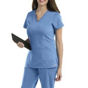 Grey's Anatomy by Barco ceil blue scrub top